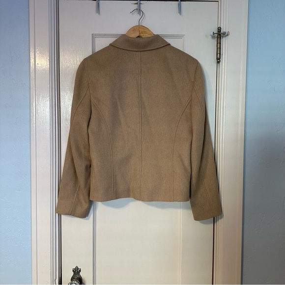 Talbots Jacket Camel Hair Blazer Toggle Closures Pockets Cropped Sz 12 - Picture 3 of 11